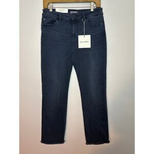 DL1961 NEW Mara Ankle Mid-Rise Instasculpt Straight Jean Stretch Black Size 29
